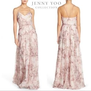 Jenny Yoo Inesse Print Chiffon Braidsmaid Dress - Small Tear at hem